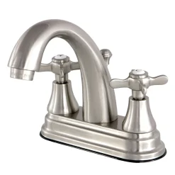Kingston Brass Essex Classic Deck Mount 4" Centerset Lavatory Faucet with Brass Pop-up