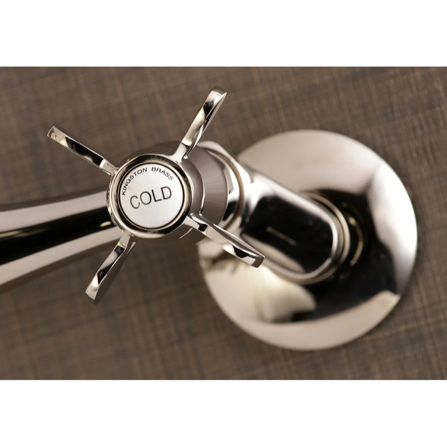 Kingston Brass Essex Cross-Handle 6-Inch Adjustable Center Wall Mount Kitchen Faucet