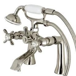 Kingston Brass Essex Deck Mount Clawfoot Tub Filler with Hand Shower