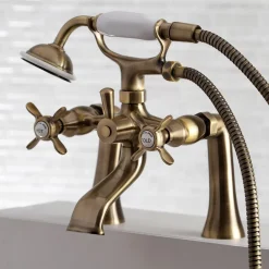 Kingston Brass Essex Deck Mount Clawfoot Tub Filler with Hand Shower