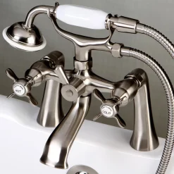 Kingston Brass Essex Deck Mount Clawfoot Tub Filler with Hand Shower