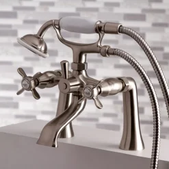 Kingston Brass Essex Deck Mount Clawfoot Tub Filler with Hand Shower