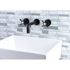 Kingston Brass Essex 2-Handle 8-Inch Wall Mount Bathroom Faucet