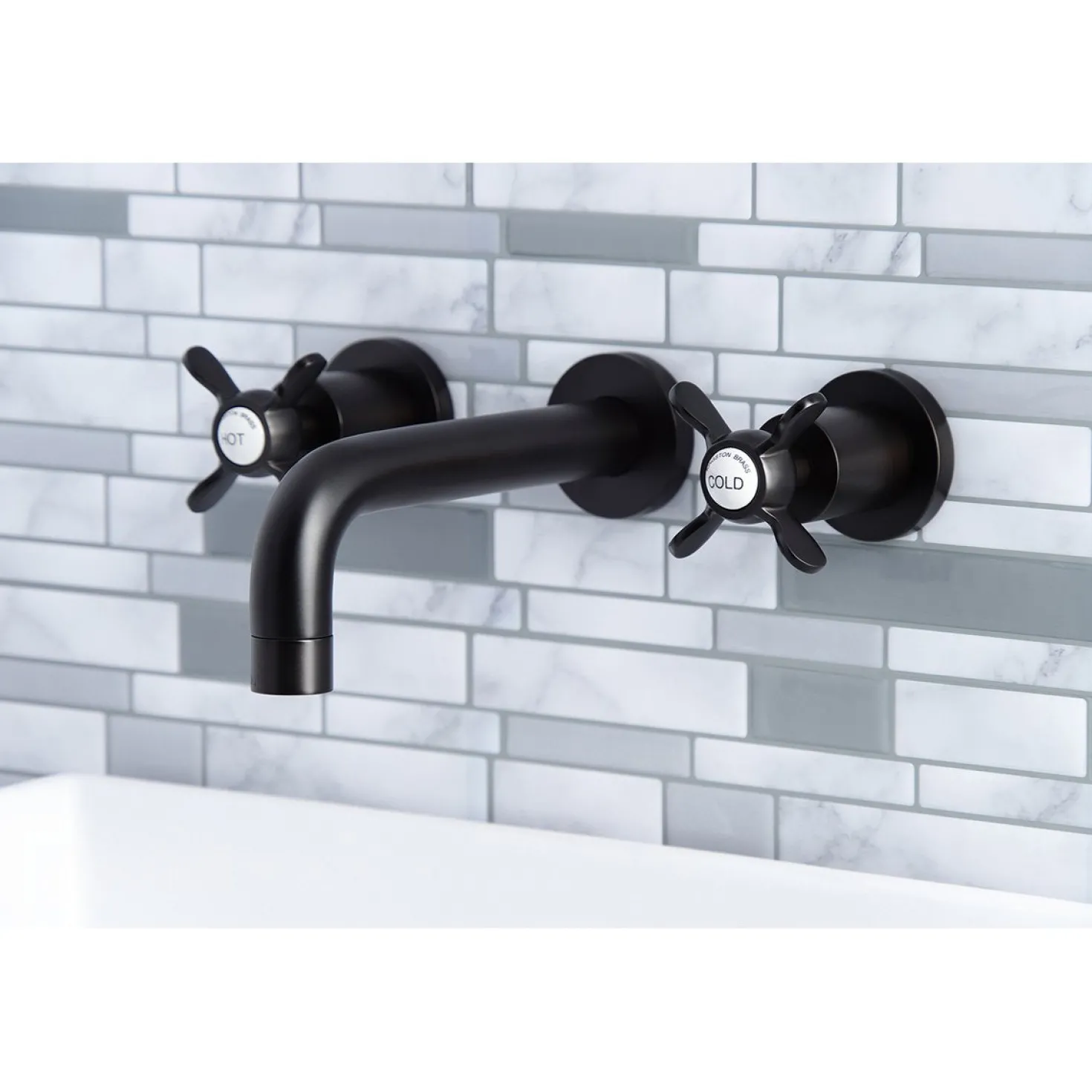 Kingston Brass Essex 2-Handle 8-Inch Wall Mount Bathroom Faucet