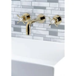 Kingston Brass Essex 2-Handle 8-Inch Wall Mount Bathroom Faucet