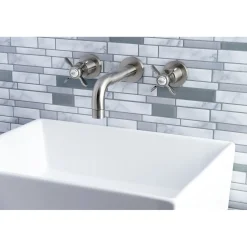 Kingston Brass Essex 2-Handle 8-Inch Wall Mount Bathroom Faucet