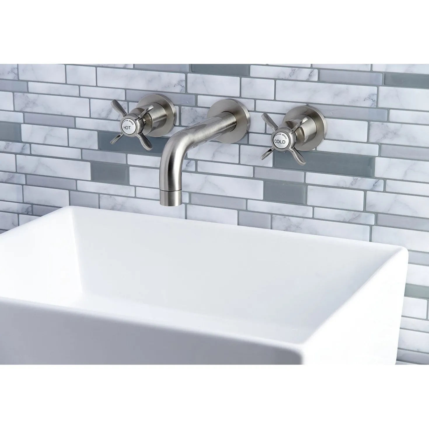 Kingston Brass Essex 2-Handle 8-Inch Wall Mount Bathroom Faucet
