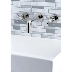 Kingston Brass Essex 2-Handle 8-Inch Wall Mount Bathroom Faucet
