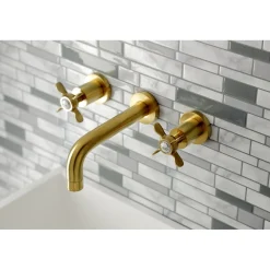 Kingston Brass Essex 2-Handle 8-Inch Wall Mount Bathroom Faucet