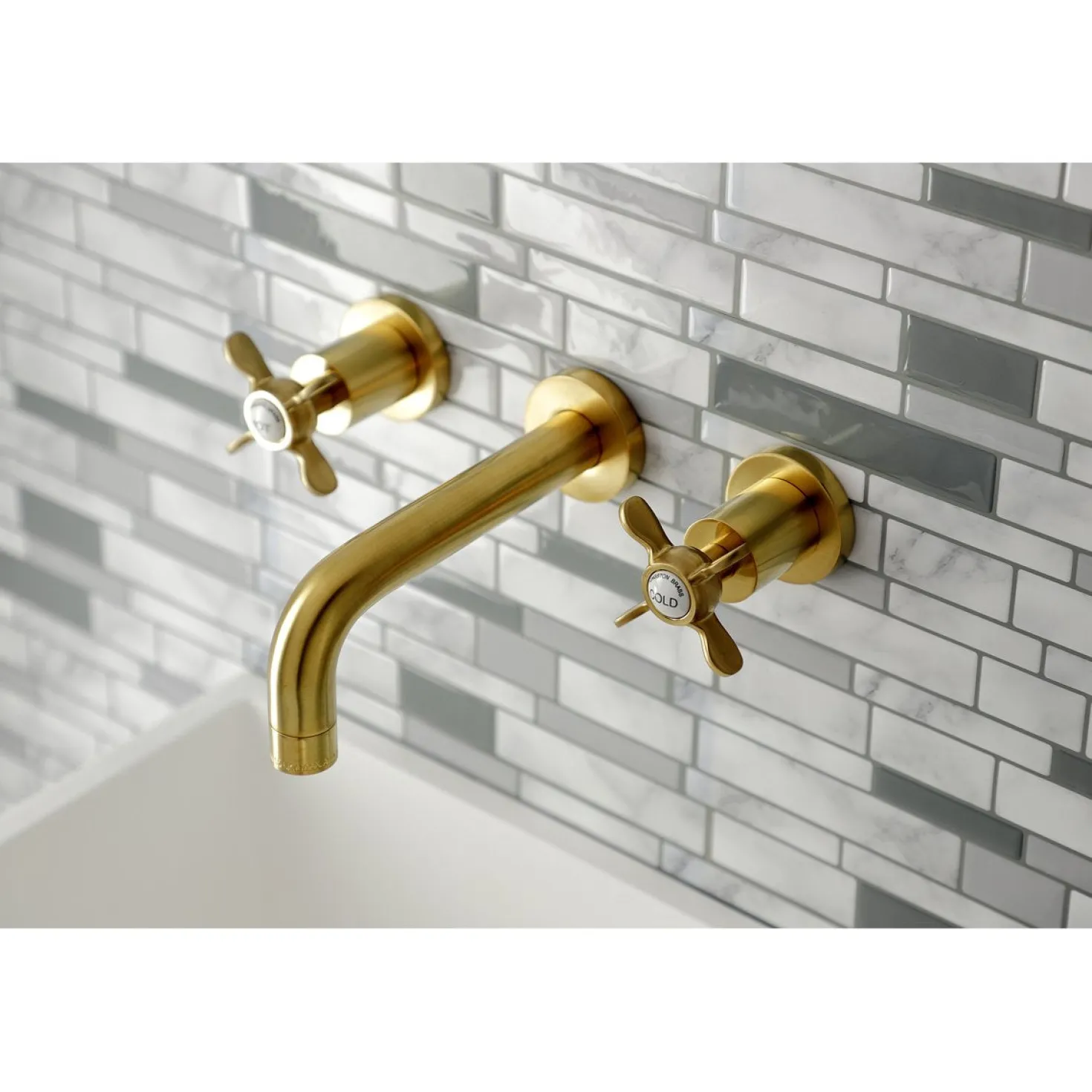 Kingston Brass Essex 2-Handle 8-Inch Wall Mount Bathroom Faucet
