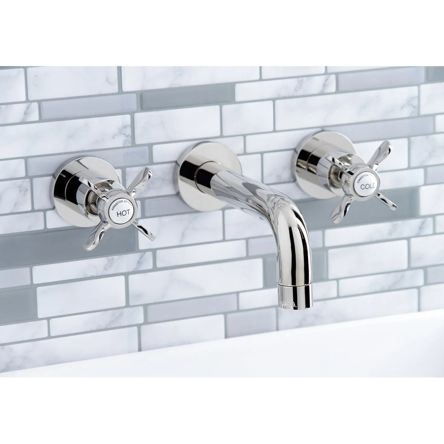 Kingston Brass Essex 2-Handle 8-Inch Wall Mount Bathroom Faucet