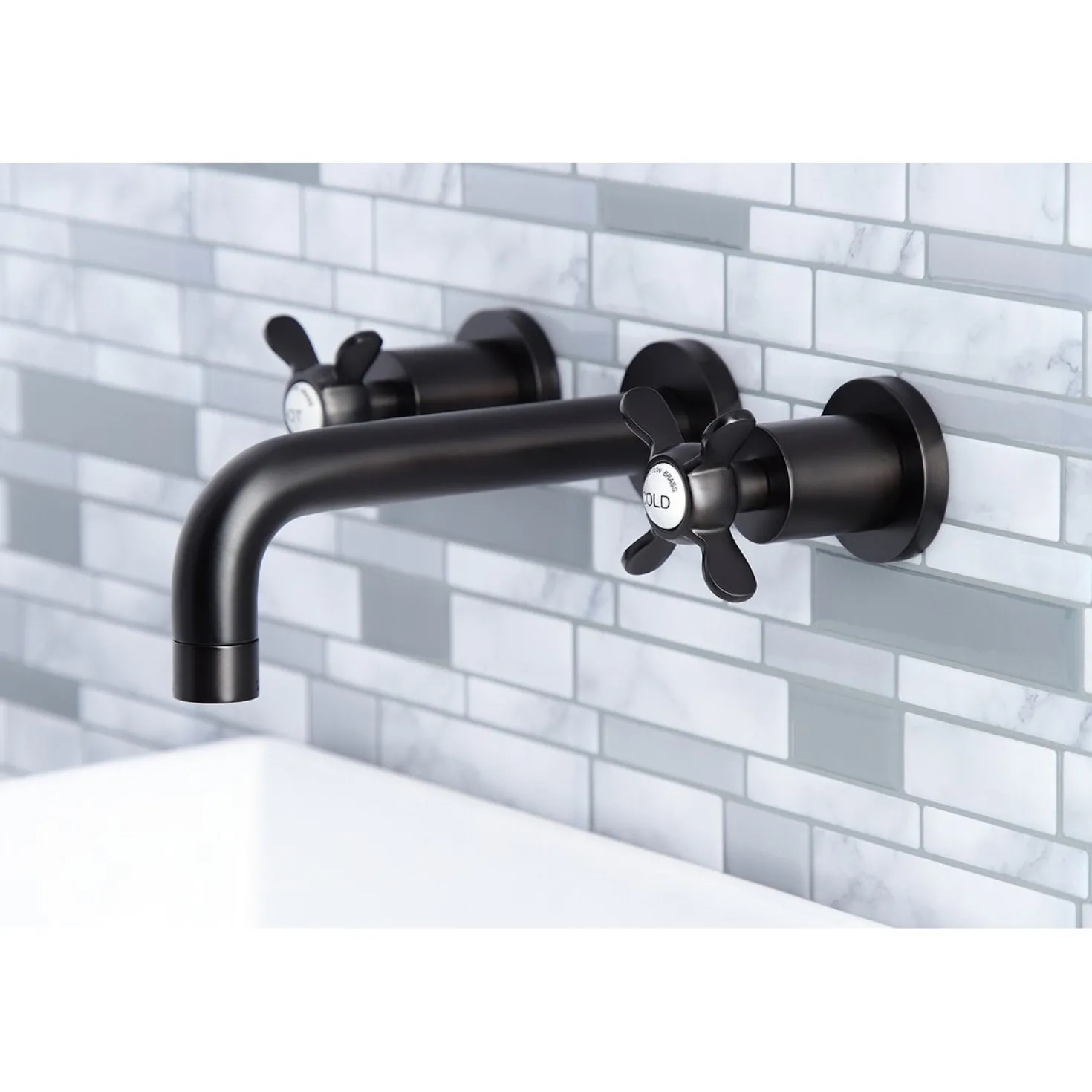 Kingston Brass Essex 2-Handle 8-Inch Wall Mount Bathroom Faucet