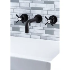 Kingston Brass Essex 2-Handle 8-Inch Wall Mount Bathroom Faucet
