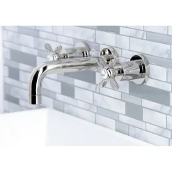 Kingston Brass Essex 2-Handle 8-Inch Wall Mount Bathroom Faucet