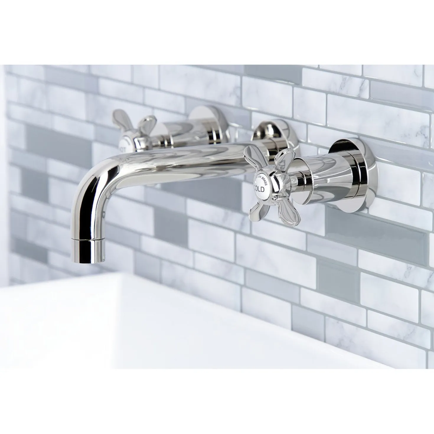 Kingston Brass Essex 2-Handle 8-Inch Wall Mount Bathroom Faucet