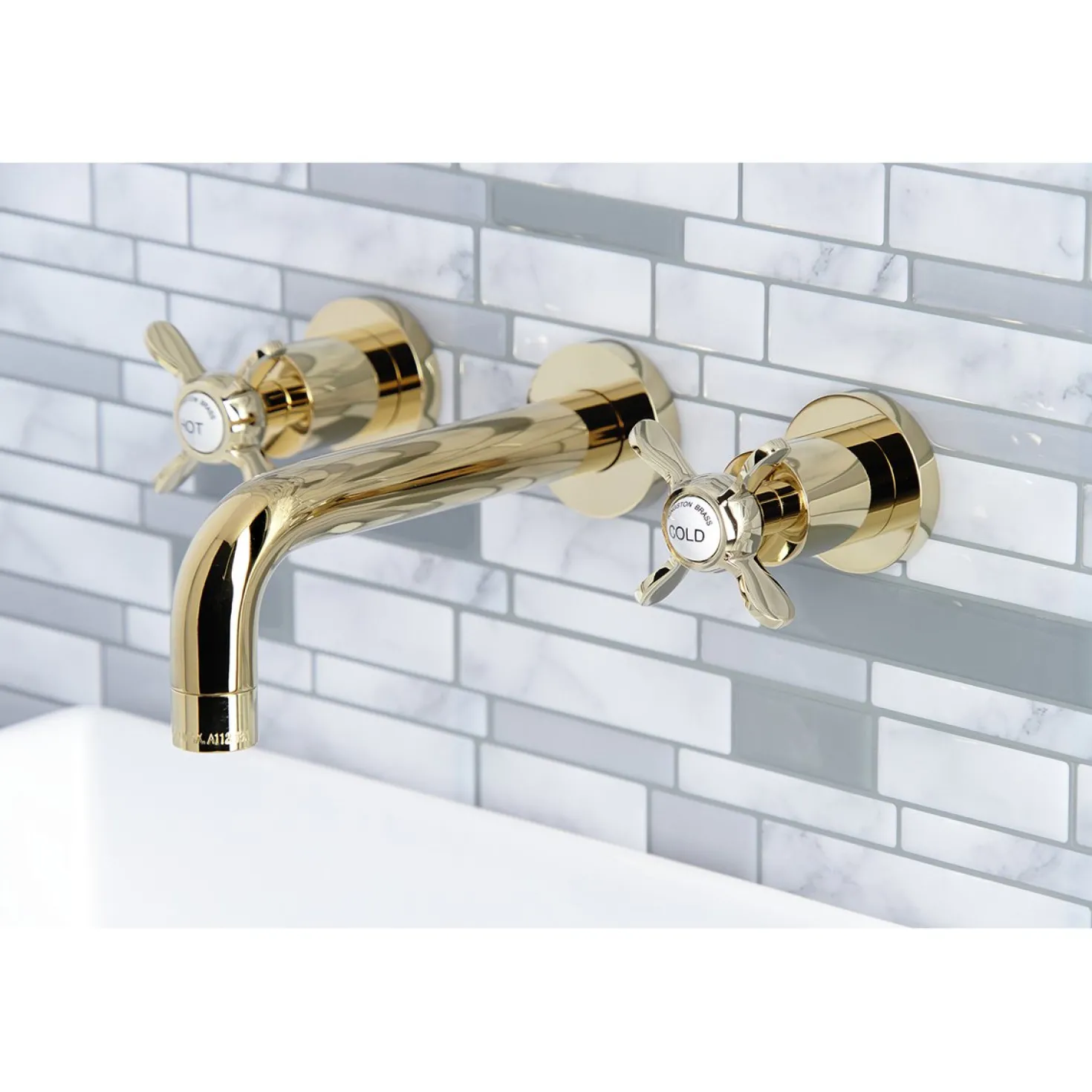 Kingston Brass Essex 2-Handle 8-Inch Wall Mount Bathroom Faucet