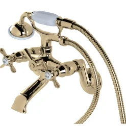 Kingston Brass Essex 2-Handle Wall Mount Clawfoot Tub Faucet with Hand Shower