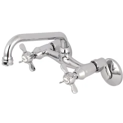 Kingston Brass Essex 6-Inch Adjustable Center Wall Mount Kitchen Faucet