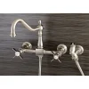Kingston Brass Essex 8-Inch Centerset Wall Mount Kitchen Faucet with Brass Sprayer