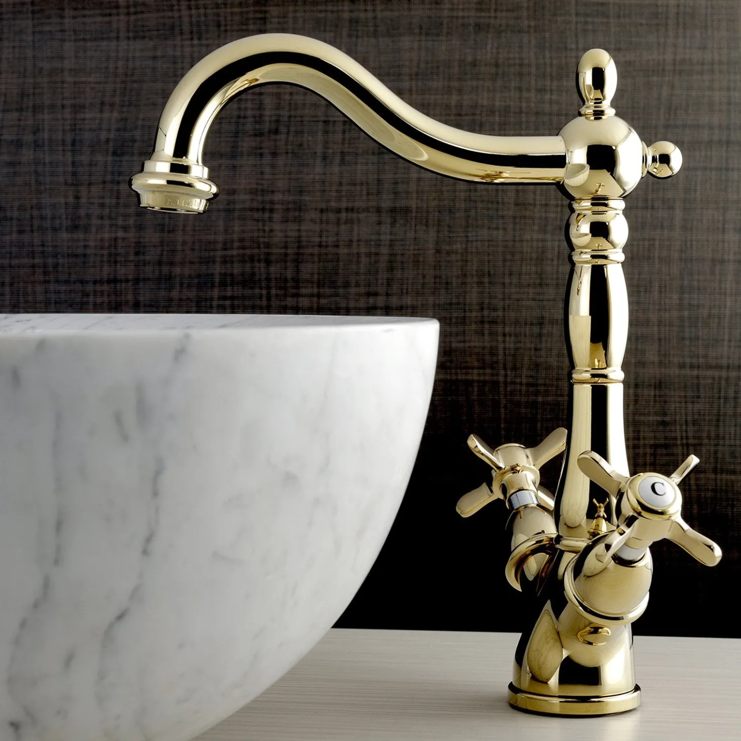 Kingston Brass Essex Vessel Sink Faucet with Deck Plate