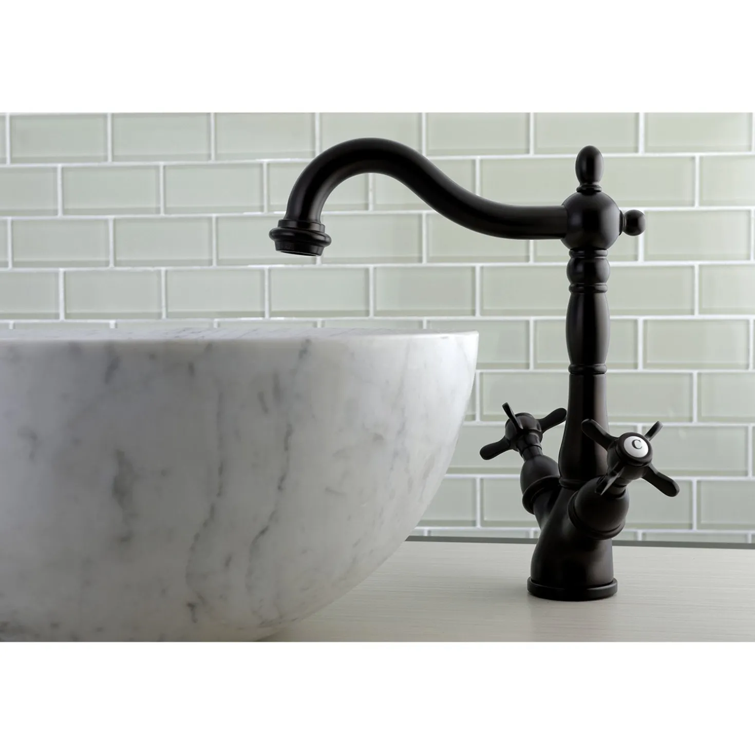 Kingston Brass Essex Vessel Sink Faucet with Deck Plate