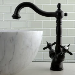 Kingston Brass Essex Vessel Sink Faucet with Deck Plate