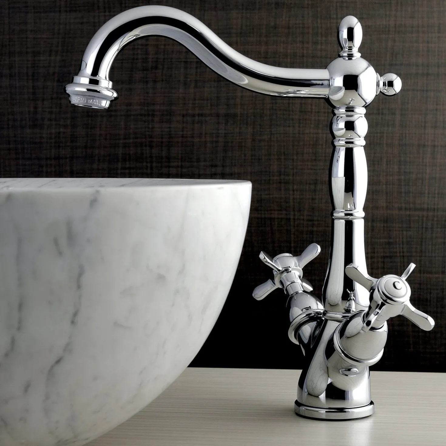 Kingston Brass Essex Vessel Sink Faucet with Deck Plate