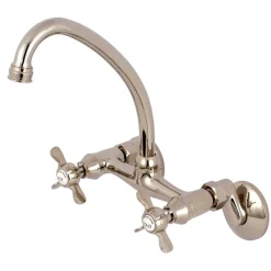 Kingston Brass Essex Wall Mount 6-Inch Adjustable Center Kitchen Faucet