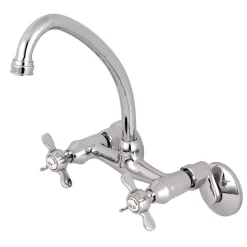 Kingston Brass Essex Wall Mount 6-Inch Adjustable Center Kitchen Faucet
