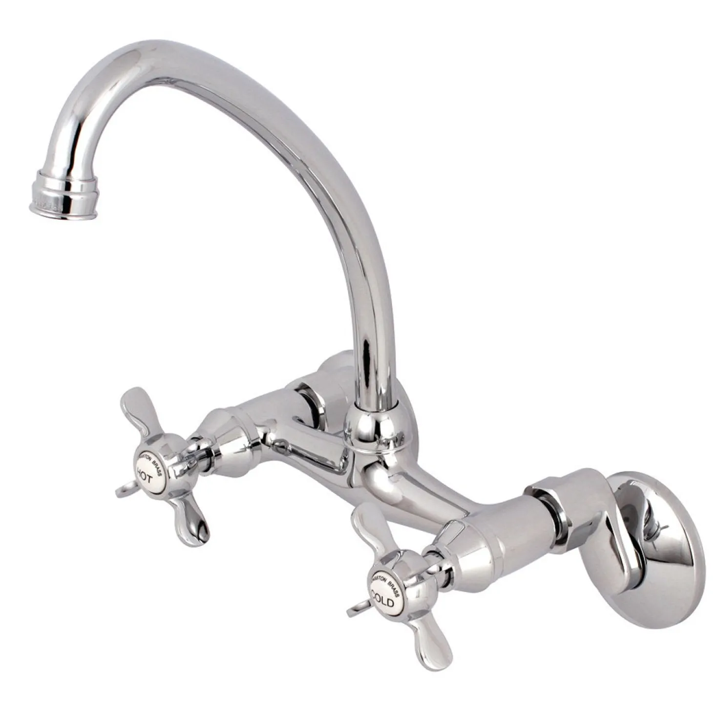 Kingston Brass Essex Wall Mount 6-Inch Adjustable Center Kitchen Faucet