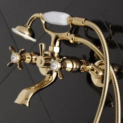 Kingston Brass Essex Wall Mount Clawfoot Tub Filler with Hand Shower