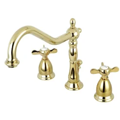 Kingston Brass Essex Widespread Lavatory Faucet with Brass Pop-up and Cross Handles