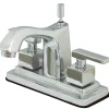 Kingston Brass Executive Two Handle Deck Mount 4" Centerset Lavatory Faucet with Brass Pop-up