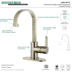 Kingston Brass Fauceture Continental Single-Handle Bathroom Faucet