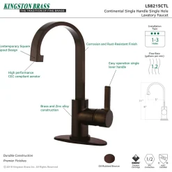 Kingston Brass Fauceture Continental Single-Handle Bathroom Faucet