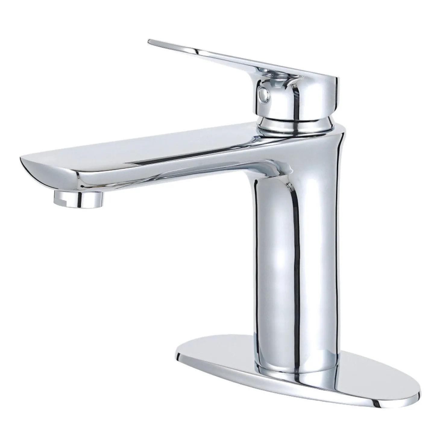 Kingston Brass Fauceture Frankfurt Single-Handle Bathroom Faucet with Deck Plate and Drain