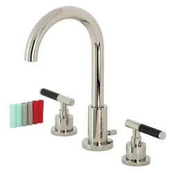 Kingston Brass Fauceture FSC892XCKL-P Kaiser Widespread Bathroom Faucet with Brass Pop-Up