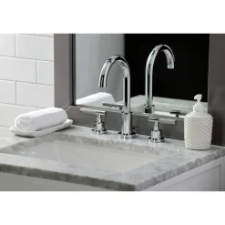 Kingston Brass Fauceture FSC892XCKL-P Kaiser Widespread Bathroom Faucet with Brass Pop-Up