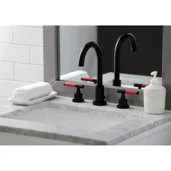 Kingston Brass Fauceture FSC892XCKL-P Kaiser Widespread Bathroom Faucet with Brass Pop-Up