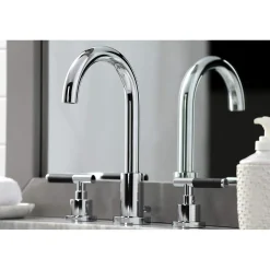 Kingston Brass Fauceture FSC892XCKL-P Kaiser Widespread Bathroom Faucet with Brass Pop-Up