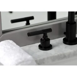 Kingston Brass Fauceture FSC892XCKL-P Kaiser Widespread Bathroom Faucet with Brass Pop-Up