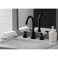 Kingston Brass Fauceture FSC892XCKL-P Kaiser Widespread Bathroom Faucet with Brass Pop-Up