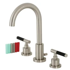 Kingston Brass Fauceture FSC892XCKL-P Kaiser Widespread Bathroom Faucet with Brass Pop-Up