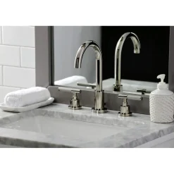 Kingston Brass Fauceture FSC892XCKL-P Kaiser Widespread Bathroom Faucet with Brass Pop-Up
