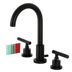 Kingston Brass Fauceture FSC892XCKL-P Kaiser Widespread Bathroom Faucet with Brass Pop-Up