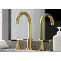 Kingston Brass Fauceture FSC892XCKL-P Kaiser Widespread Bathroom Faucet with Brass Pop-Up