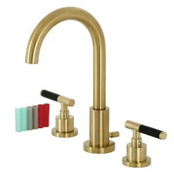 Kingston Brass Fauceture FSC892XCKL-P Kaiser Widespread Bathroom Faucet with Brass Pop-Up
