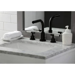 Kingston Brass Fauceture FSC895XCKL-P Kaiser Widespread Bathroom Faucet with Brass Pop-Up