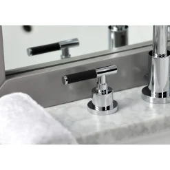 Kingston Brass Fauceture FSC895XCKL-P Kaiser Widespread Bathroom Faucet with Brass Pop-Up