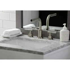 Kingston Brass Fauceture FSC895XCKL-P Kaiser Widespread Bathroom Faucet with Brass Pop-Up